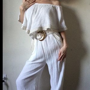 Vintage Americana Pantsuit Tiffani Kim All White